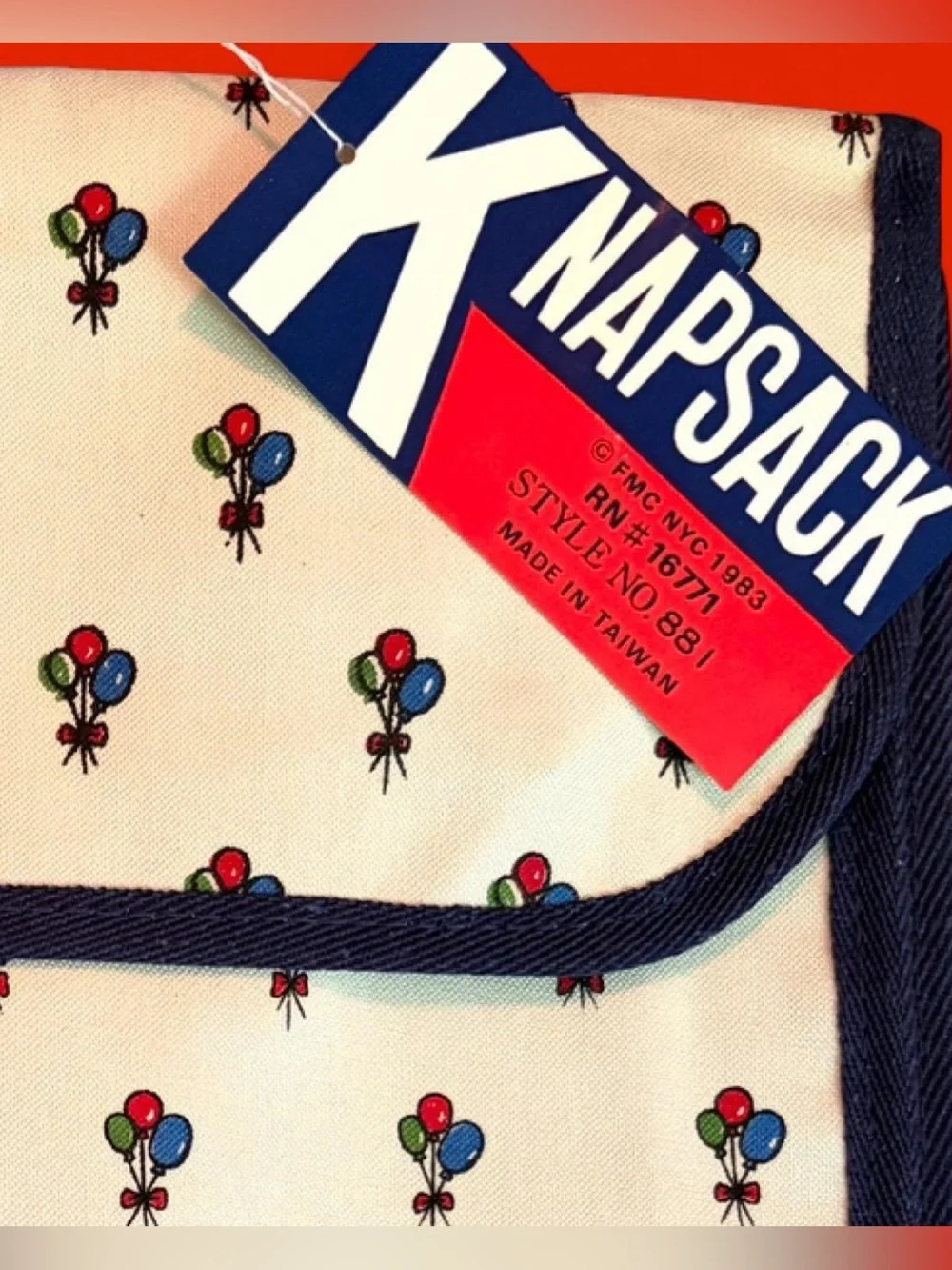 1983 Balloon Print Canvas Knapsack Deadstock